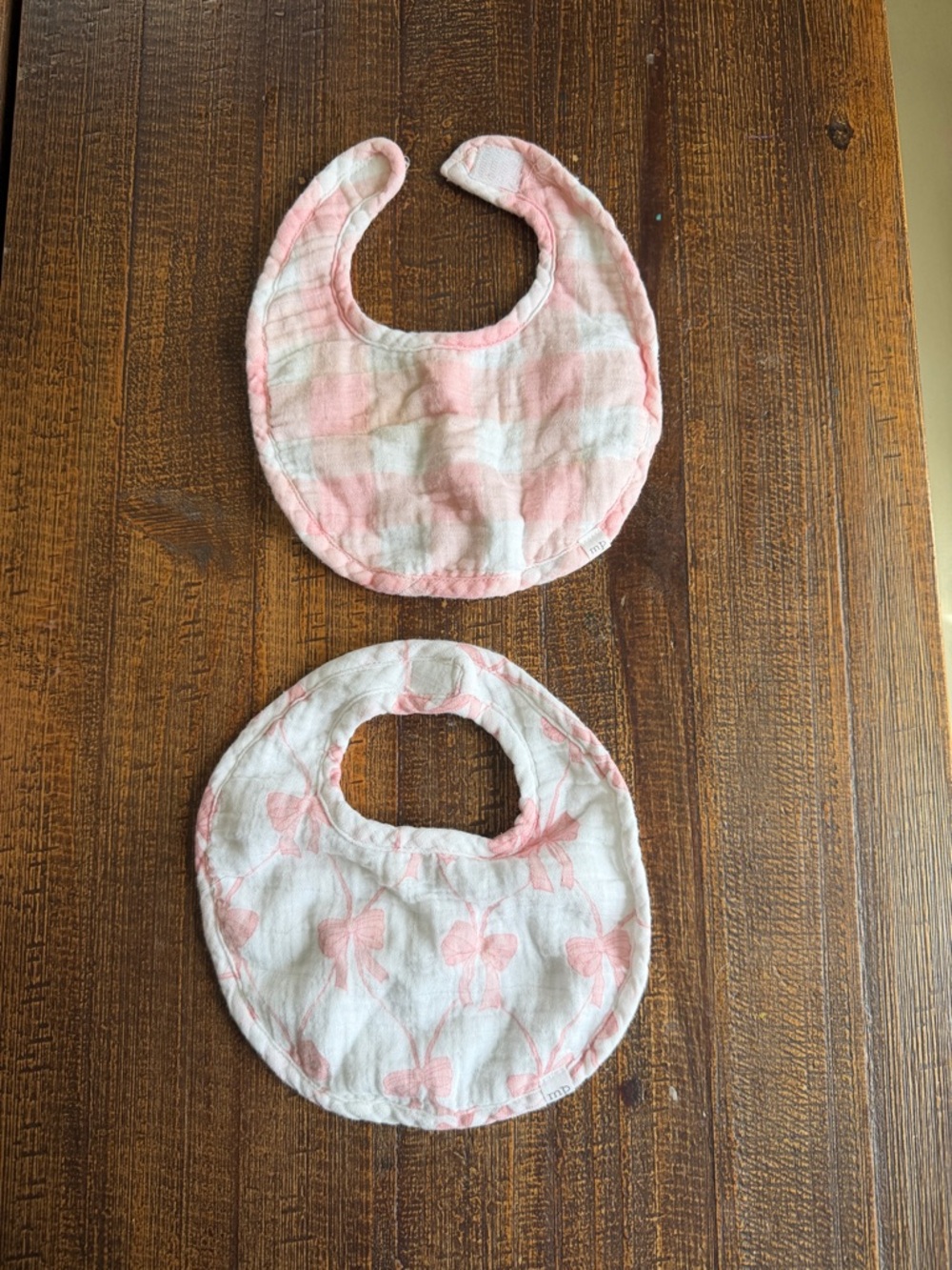 Pink Patterned Baby Bibs - mudpie (Set of 2)